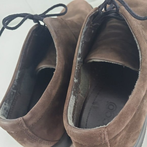 Ecco Women's 39/ 8-8.5 Brown Nubuck Leather Comfort Casual Lace Up Sneaker Shoes - Picture 10 of 14